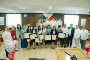 Dr. Oscar B. Cabańelez (3rd from right), University President, leads BukSU officials during the Sangguniang Panlalawigan regular session appearance for the awarding of Certificate of Recognition. CHRISTOPHER P. CORDOVA 