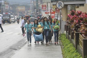 BSU NSTP Students help gather relief goods for typhoon Yolanda victims last November 22, 2013. 