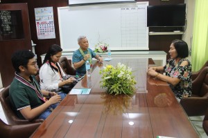 Professor Eric B. Zerrudo together with two of his colleagues from the University of Sto. Tomas attend a briefing with VPAA Dr. Estela C. Itaas during the initial stage of the project/File Photo