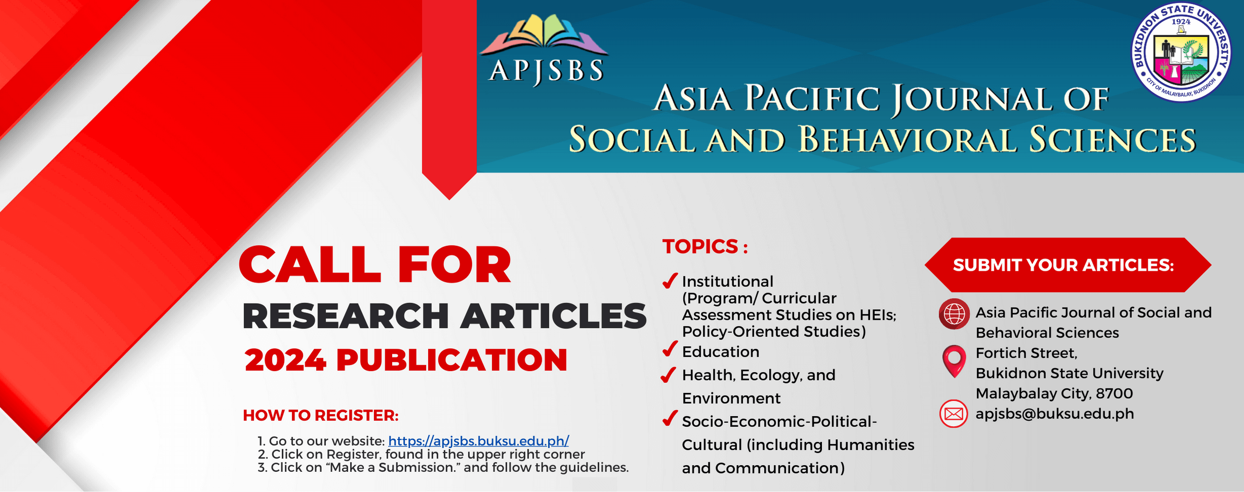 Call for research articles for APJSBS