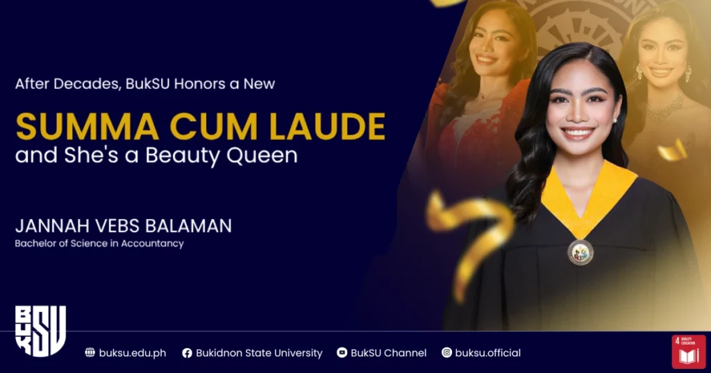 After Decades, BukSU Honors a New Summa Cum Laude — and She's a Beauty ...